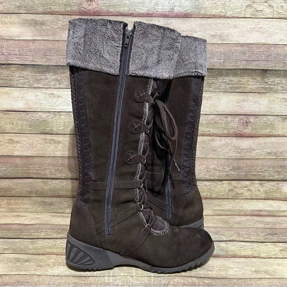 Khombu Brown Suede Tall Winter Boots